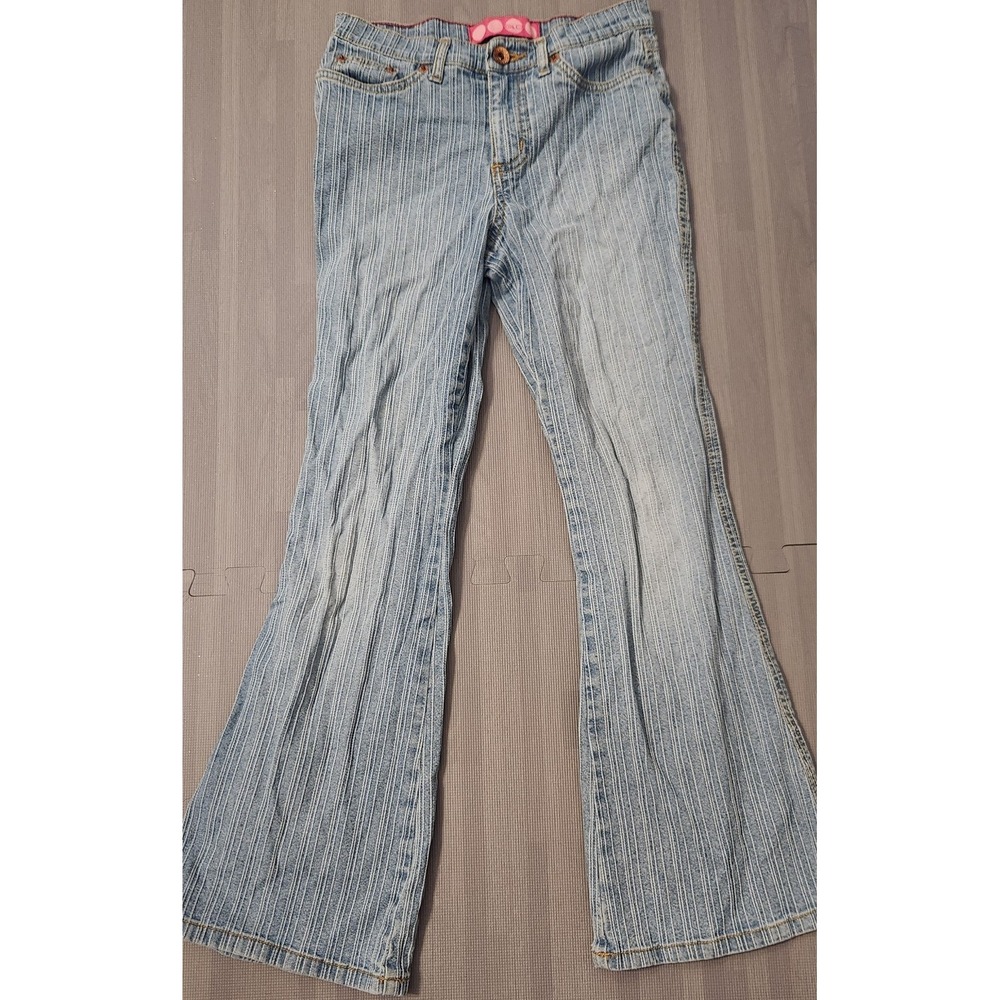 Girls Youth Y2K VTG Flare Jeans Light Wash‎ Size 10 GLO Cotton